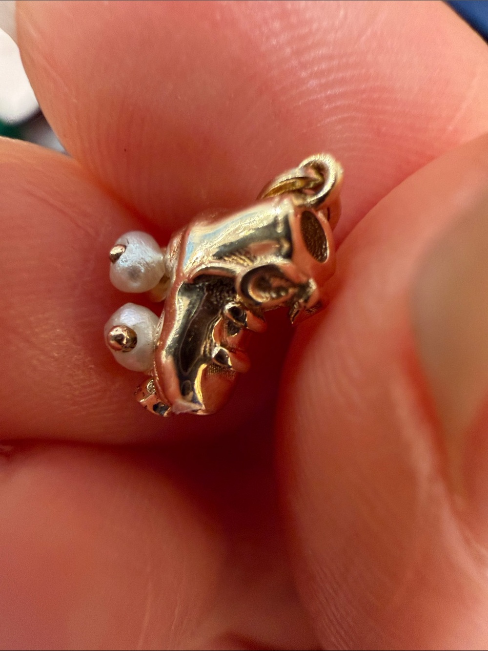CATBIRD Pearl-Twirl Roller Skate Charm 14k Yellow Gold TINY roller skate charm